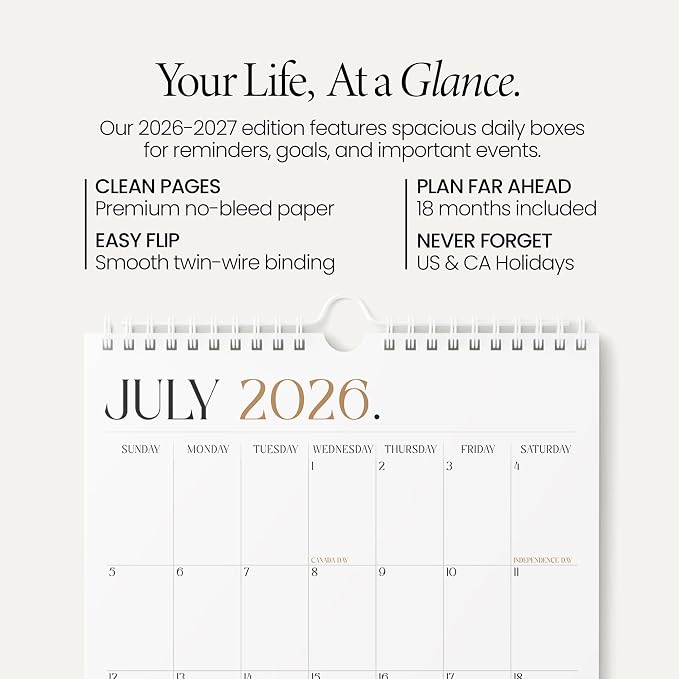 Karto Wall Calendar 2026-2027 11x17 in - Boho