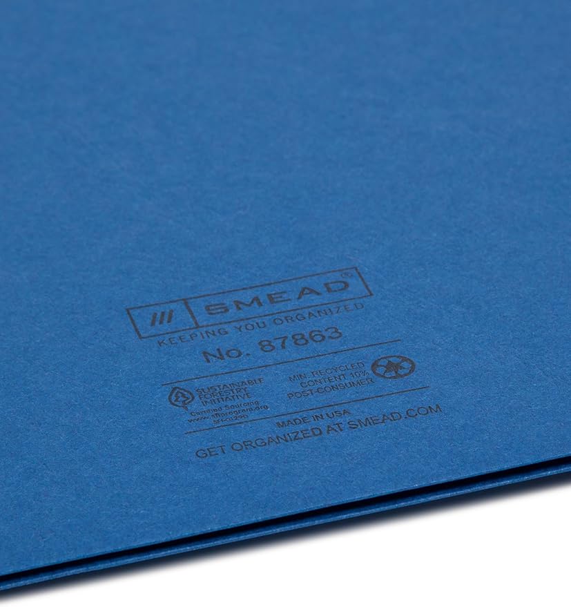 Smead Two-Pocket Heavyweight File Folder, Letter Size, Assorted Colors, 50 per Carton (87863)