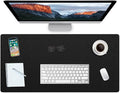 Leather Desk Pad Protector Large Mouse Pad Office Desk Mat Non-Slip PVC Leather Desk Blotter Laptop Desk Pad Waterproof Desk Accessories Organizer for Office Women Men Kids (Black,24" x 48")