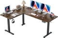 Agilestic L Shaped Standing Desk 63 inch Adjustable Height, Electric Corner Standing Desk, Sit Stand Computer Table with Splice Board, Dark Walnut | Corner Desk, Ample Workspace, Memory Presets, Hooks, Stable Steel Frame,176 lbs Capacity, Easy Assembly...