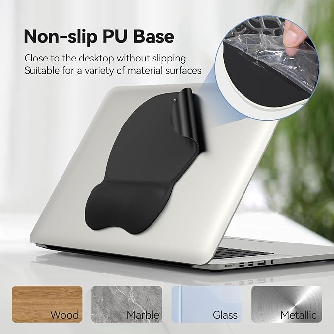 TECKNET Gel Mouse Pad Set with Wrist Rest and Keyboard Wrist Rest, Ergonomic Mousepad Rests with Non-Slip PU Base for Pain Relief, Computer, Laptop, Office & Home