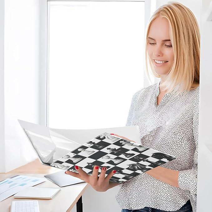 3 Ring Binder Chess Checkered Plaid 1.5" Round Ring Binders View Binder with 200 Sheet for Kids School Supplies Women Men Office, 1 Pack