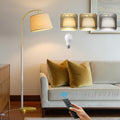 G-SAFAVA Real Wood Floor Lamps for Living Room Bedroom, 62.5" Mid Century Modern Lamp Gold Standing Tall Arc Lamps with Foot Switch, Floor Lamps for Nursery Office Decor Corner Reading Room Light
