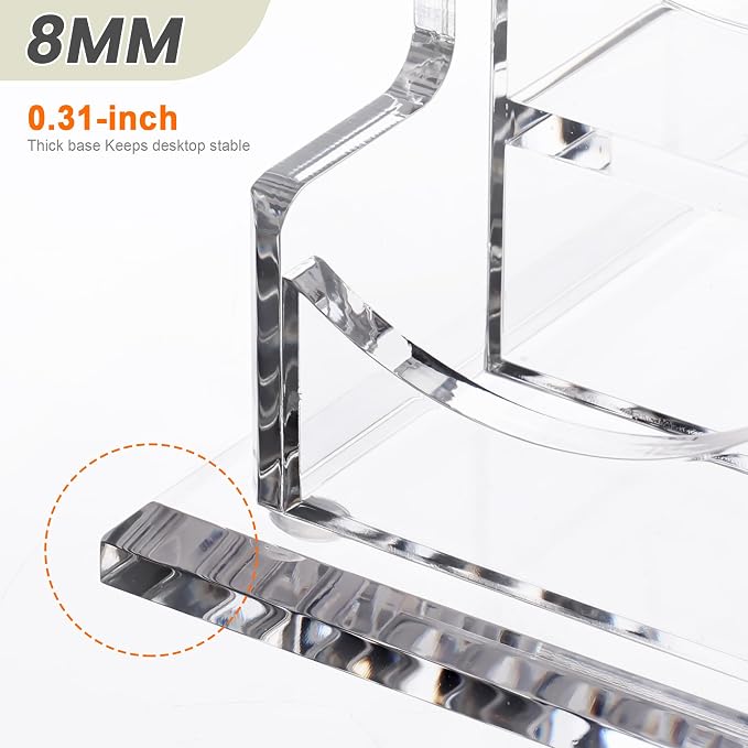 YUXUN Business Card Holder Display for Desk-12 Slots 4 Tier | Clear Multiple Acrylic Cards Stand for Women and Men, Business Card Holder Case for Office Supplies Home School