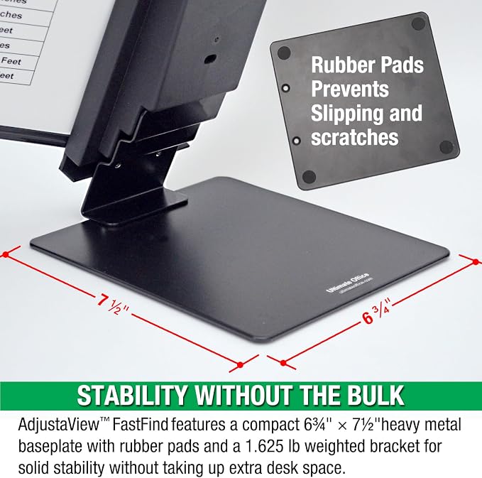 Ultimate Office FASTFIND 10-Pocket Desk Reference Display Organizer, Colors | Compact, Heavy-Duty, Weighted Metal Base Takes up Minimial Desk Space White Keeping Your Display Organizer Firmly in Place.