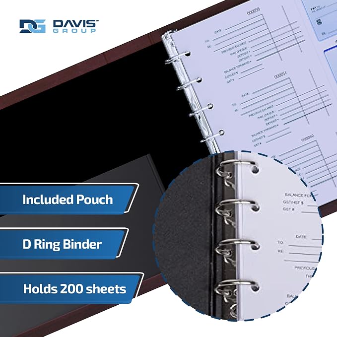 Davis Group Premium 3-Up Business Checkbook Binder, Big and Small Business Essentials for Checks, Burgundy