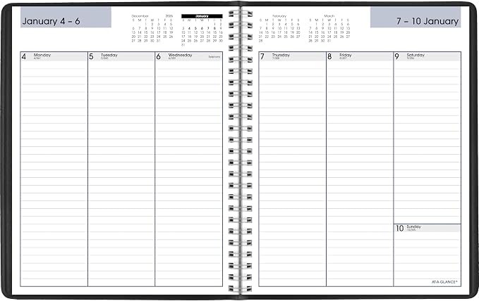 AT-A-GLANCE 2027 Planner, Weekly, 7" x 8.75", Column-Style, DayMinder, Black (G5900027)
