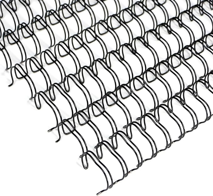 RAYSON 2:1 Wire Binding Spines 21 Loop, 7/8 Inch, Black, 220 Sheet, 50 Pack | 2:1 Pitch Binding Wire | Double Loop Wire Design | Binds Up to 220 Sheets | Letter Size Compatible | Smooth Page Turning