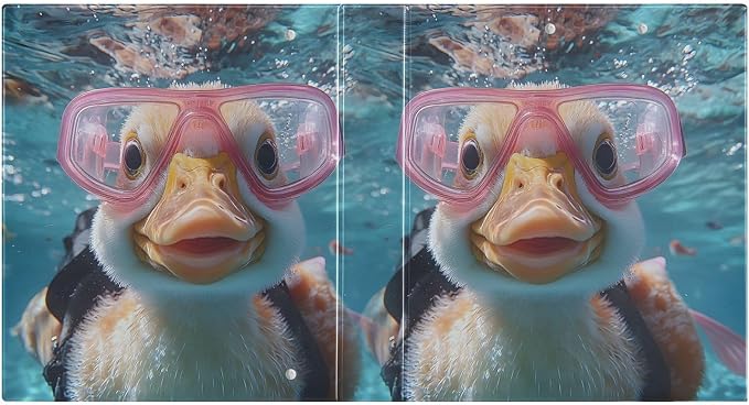 3 Ring Binder Funny Duck Blue Ocean 1.5 inch Binders Three Ring Binders with Clipboard Fit 8.5'' x 11'' Paper 3 Interior PVC Clear Pockets for Office Supplies