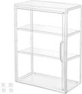 3-Tier Clear Acrylic Display Case for Figures, Wall-Mounted | Magnetic Door, 2 Removable Plates, Stackable Design, High Transparency Box, Display Cases for Collectibles