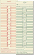 TOPS Time Cards, Semi-Monthly, 2-Sided, 3-1/2" x 10-1/2", Manila, Green/Red Print, 500-Count (1276)