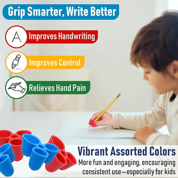 The Classics Writing CLAW Pencil Grip Medium 6 Pack – Ergonomic Aid for Kids, Pre-K, Special Needs, Fits Pencils, Pens, Utensils, Right or Left Hand, Easy Grip Trainer, Occupational Therapy