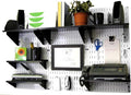 Wall Control Office Organizer Unit Wall Mounted Office Desk Storage and Organization Kit White Slotted Wallboards and Black Accessories