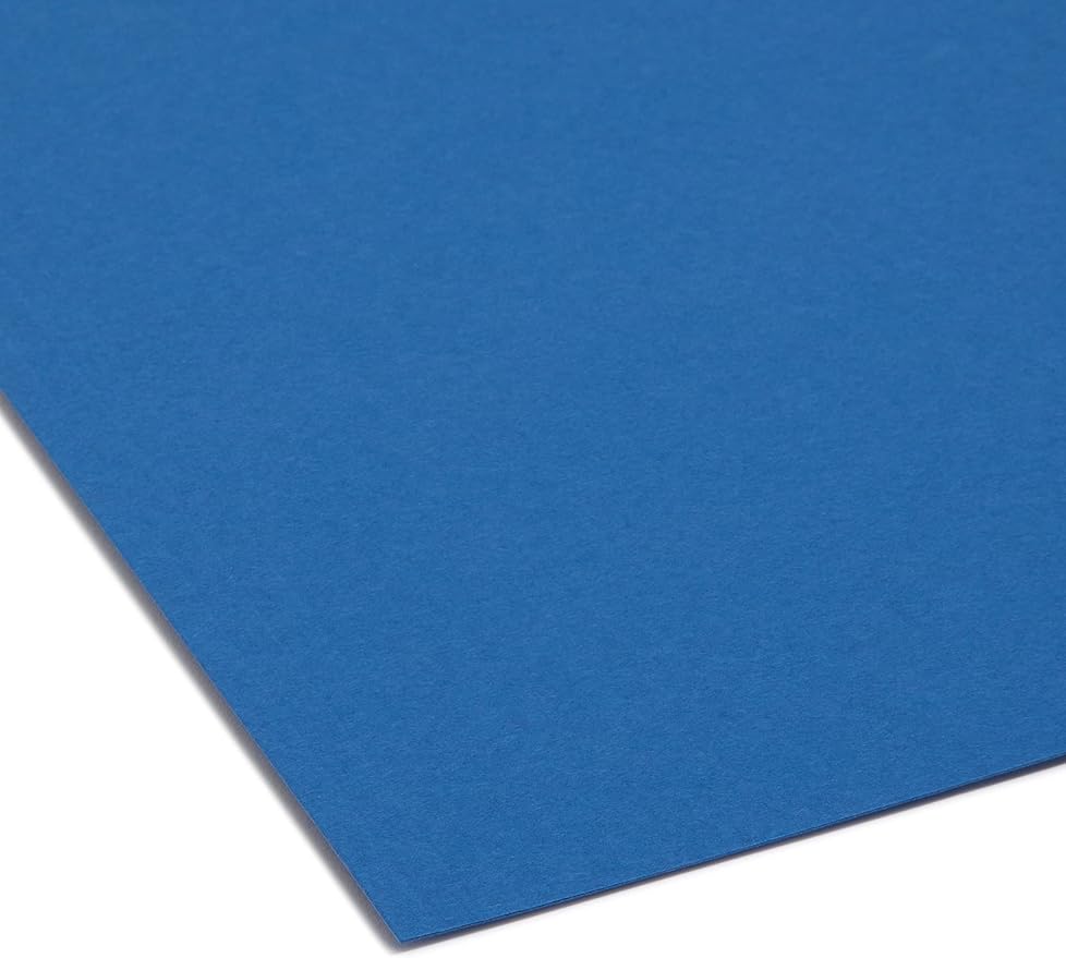 Smead Interior File Folder, 1/3-Cut Tab, Letter Size, Navy, 100 per Box, Expandable File Folders for Filing Cabinet