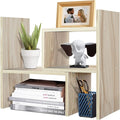 TY ARTS & CULTURE - Expandable Wood Desktop Storage Organizer Multipurpose Desk Bookshelf Display Shelf Rack Counter Top Bookcase for Office Home | Natural Beige | expandable desk bookshelf, multipurpose display shelf rack,countertop shelf, home office...