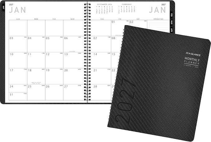 AT-A-GLANCE 2027 Planner, Monthly, 9" x 11", Contemporary, Charcoal (70260X4527)