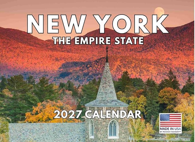 New York State Calendar 2027 Monthly Wall Calender 12 Month