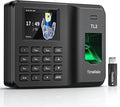 Standalone Time Clock for Employees, Fingerprint/PIN Punch Machine | Employee Attendance Punch Machine with USB Data Export, Works Offline, No WiFi, Software & Monthly Fees