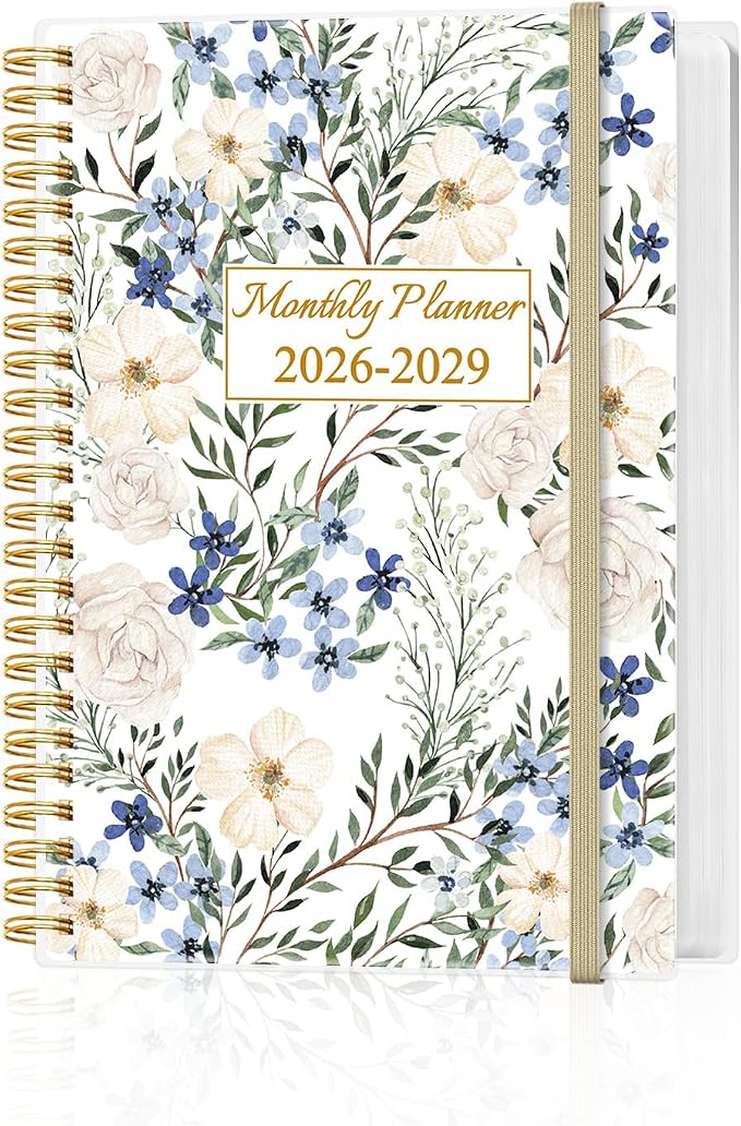 2026-2029 Monthly Planner - 36 Month PLanner Calendar from August 2026 to June 2029, 3 Year Planner 2026-2029 with Flexible Cover, Inner Pocket, Perfect for Home | School | Office, 5.8" x 8.5", Crushed Flower