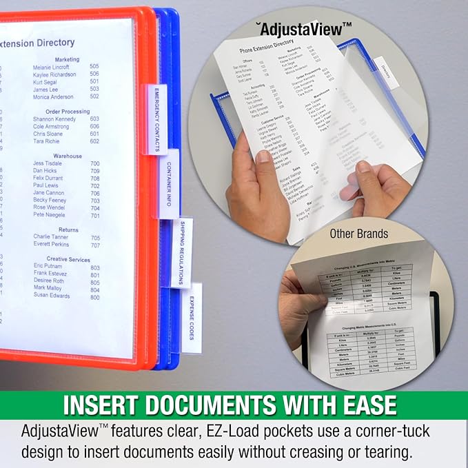 Ultimate Office FASTFIND 10-Pocket WALL Reference Display Organizer, Colors | The Original 10-Pocket Wall Organizer Displays 20-Letter Size Sheets. Flip to Find Your Most Important Documents in Seconds