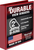 Samsill Durable 2 Inch Binder, D Ring Binder, Customizable Clear View Cover, Dragonfruit, Holds 475 Pages