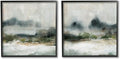 Somber Abstract Mountain Landscape, 17 x 17 Inch Framed Giclée Print Set | Stupell Industries · By Carol Robinson · Ready to hang · Modern decor for living room or office · Made in USA