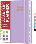 Taja Planner 2026-2027, Jul 2026-Jun 2027 Monthly & Weekly Calendar Book | 6.3" x 8.5", Hardcover Academic Calendar with Tabs, Teacher Student Agenda Book for School Office Supplies - Lilac Purple