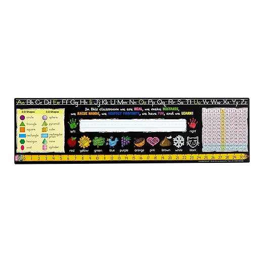 Really Good Stuff Chalkboard-Style K-2 Vinyl Desktop Helpers, Set of 24