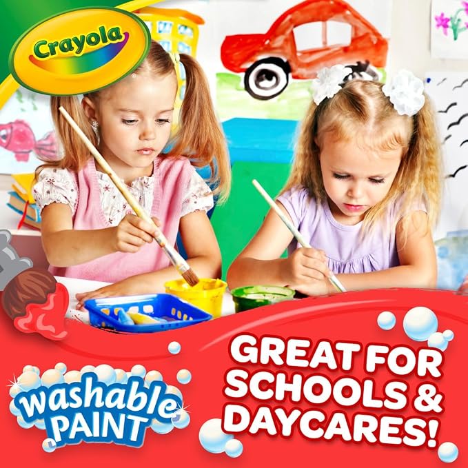 Crayola Washable Paint (1 Gallon), White Paint, Teacher Classroom Must Haves, School Supplies for Kids, Nontoxic, 3+ | Teacher Classroom Must Haves, School Supplies for Kids, Nontoxic Painting Arts & Crafts, Ages 3+