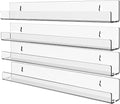 4 Pack Vinyl Record Wall Display,15" Acrylic Invisible Floating Bookshelf for Kids Room,Clear Wall Mounted Hanging Book Shelves,Modern Picture Ledge Display and Album Vinyl Wall Mount Shelf