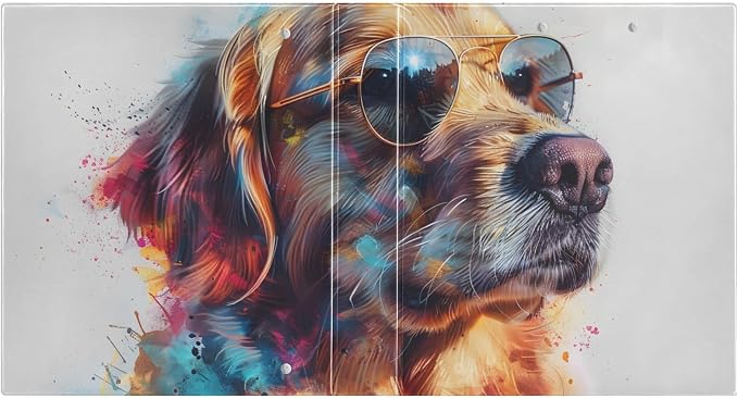 Golden Retriever Dog 3 Ring Binder with 2 Interior Pockets 1.5 inch Binders 3 Ring Heavy Duty Fit 8.5" x 11" Letter Size for Office School, 2 Pack