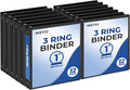 1 Inch 3 Ring Binder, Clear View Binders with 2 Interior Pockets, Round Ring Binder Holds 200 Sheets of 8.5 x 11 Inch Paper for Office and Project Organization(Black, 12 Pack)