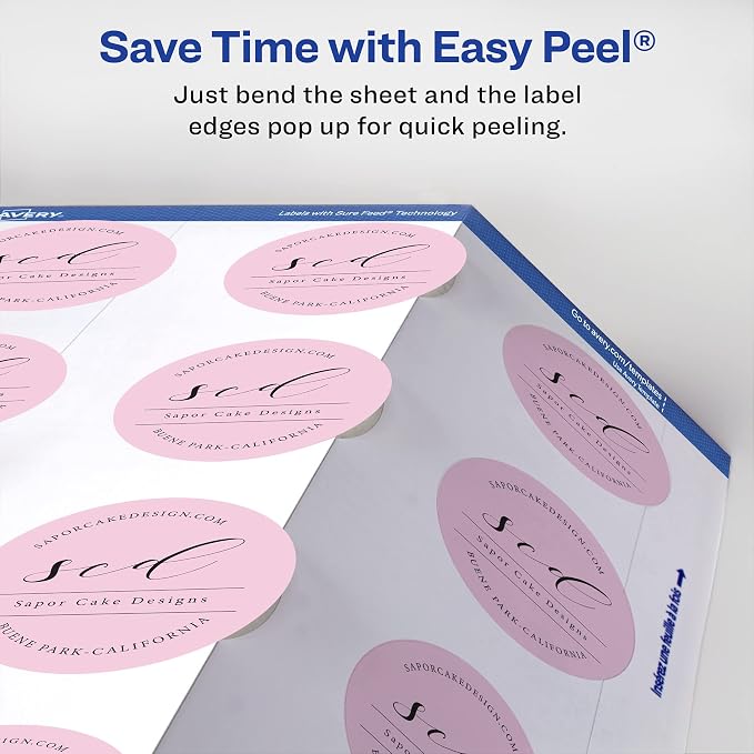 Avery® Matte White Round Labels, Sure Feed® Technology, 2" Diameter, 600 Matte White Printable Labels