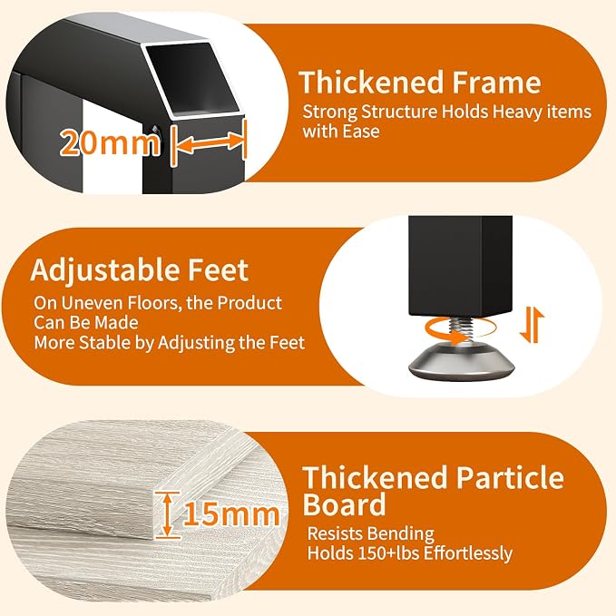 4-Tier Corner Printer Stand with Power Outlet and LED Lights, Greige | 4 Tier Storage, Corner Space Saving Design, Fits Laser Printer, Scanner and Office Supplies, Home Office Organization