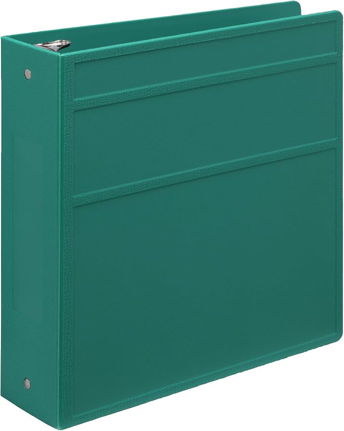 Carstens 3-Inch Heavy Duty 3-Ring Binder - Side Opening, Teal, Durable Plastic, Precision No-Gap Rings, Waterproof Cover, No Pockets, Holds 400 US Letter Sheets, BPA-Free, Made in USA (1710-3R)