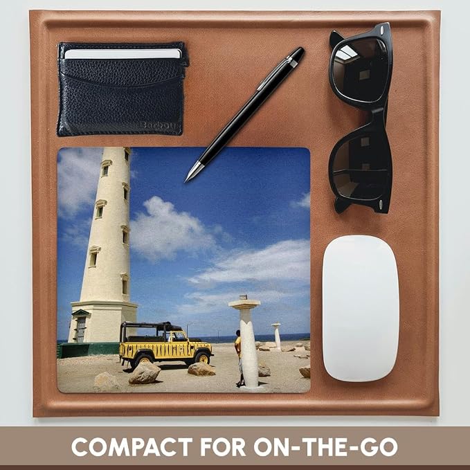 3D Rose "California Lighthouse Oranjestad Arubaca04 Lse0001Lynn Seldom" Matte Finish Mouse Pad - 8 x 8" - mp_72926_1