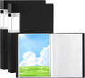 2 Pcs Art Portfolio Folder A3, Diamond Art Storage Book, 60 Pockets | 60 Clear Pockets Sleeves Protectors Display 120 Pages, Large Presentation Book Folder for Artwork, Report, Document - Black