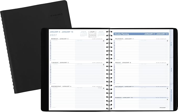AT-A-GLANCE 2027 Appointment Book Planner, Weekly, 8" x 11", The Action Planner, Black (70EP010527)