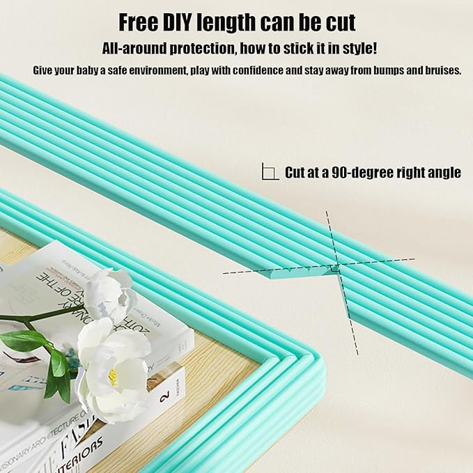 Soft Extra-Wide Edge Protector for Baby, 16.4ft Baby Proofing Edge Guards Padding Self-Adhesive Double Sided Tape, Safety Guards Proof Foam Padding for Sharp Edges, Table, Desk, Furniture Grey