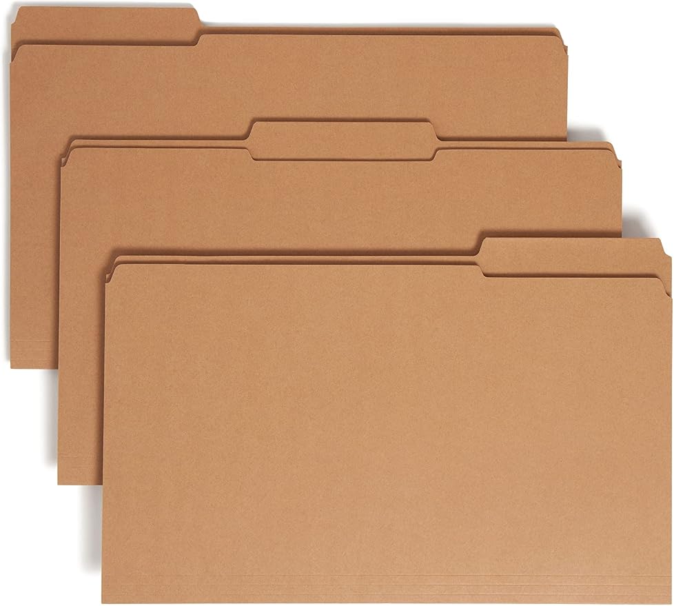 Smead File Folder, Reinforced 1/3-Cut Tab, Legal Size, Kraft, 100 per Box (15734)