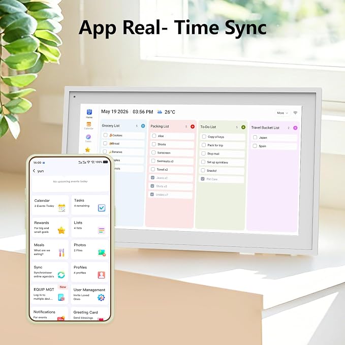 15.6" Digital Calendar Family Electronic Calendar & Chore Chart,Wall/Desk Planner Smart HD Touchscreen Interactive Display Support App, Pomodoro Timer,Planner for Schedules,Meals,Chore,Gifts for Mom Dad(White)