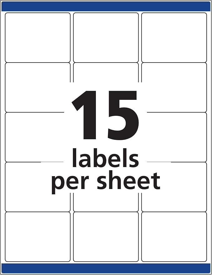 Avery ID Labels, Sure Feed Technology, Permanent Adhesive, 2" x 2-5/8", 5 Packs (6572)