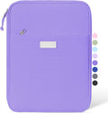 Sooez Zipper Binder Bag, 1 Inch Binders 3 Ring O-Ring, 5-Tab Divider Folder | Expanding File Folder, 500-Sheet Capacity Three Ring Binder, Organizer Storage Student School Classroom Supplies, Deep Purple
