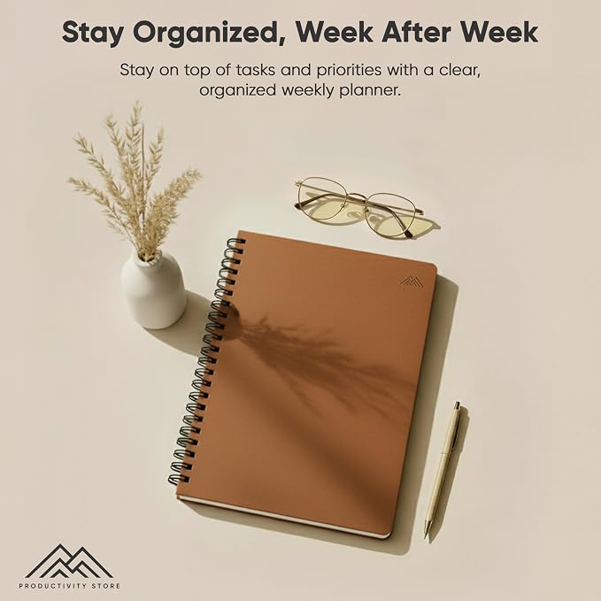 2026 Planner. 8.5" x 11" Spiral-Bound Weekly, Monthly and Daily Planner - Organize All 52 Weeks - Increase Productivity and Get Organized - Productivity Store (Leather)