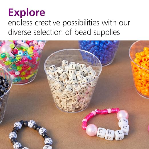 Colorations Big Letter Beads, Plastic, 300 Pieces, Language, Arts & Crafts | Ages 5+, Kindergarten+, For Kids, Stringing, Teachers, Motor Skills, Multi Color