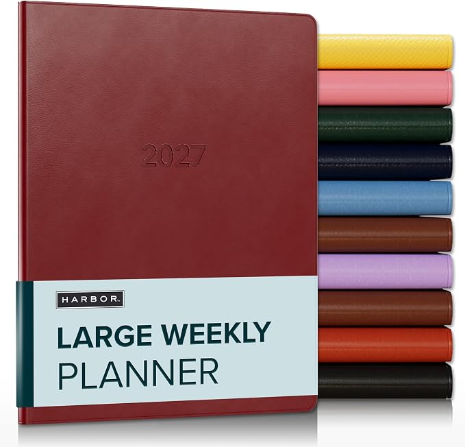 Harbor Large Weekly Monthly Planner 2026-2027 Cambridge Red