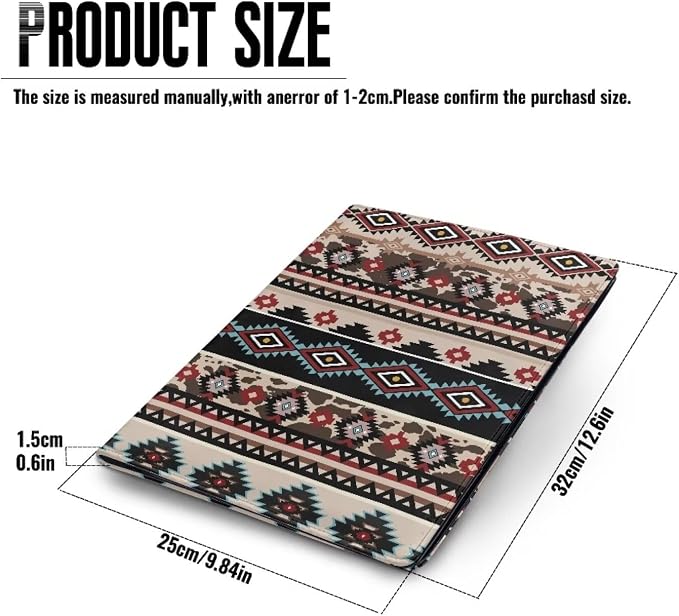 Dreaweet Native American Navajo Portfolio Padfolio Binder,Southwestern Aztec Tribal Pattern PU Leather Portfolio Folder for Documents Interview Resume,Business Organizer with Letter Size Writing Pad