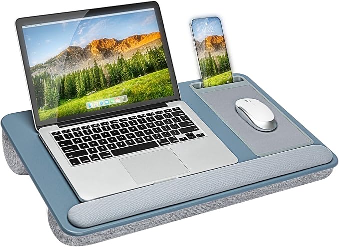 LAPGEAR Home Office Pro Lap Desk - Slate Blue, Fits 15.6” Laptops