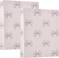 Cute Beautiful Pink Bows 1.5 Inch Binders 3 Ring for Letter Size Holds 200 Sheets Notebook Binder with Clipboard for Women or Men