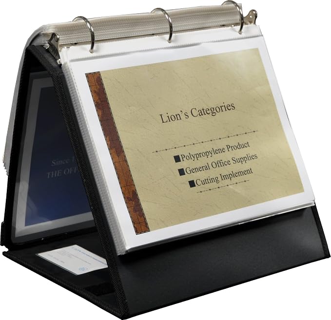 Lion Insta-Cover Ring Binder Easel, 1-1/2 Inches Ring, 1 Binder Easel (40009), Black (Pack of 10)